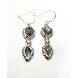 Natural Labradorite Earrings Sterling Silver Earrings, Blue Fire Labradorite Earrings, Gemstone Earrings